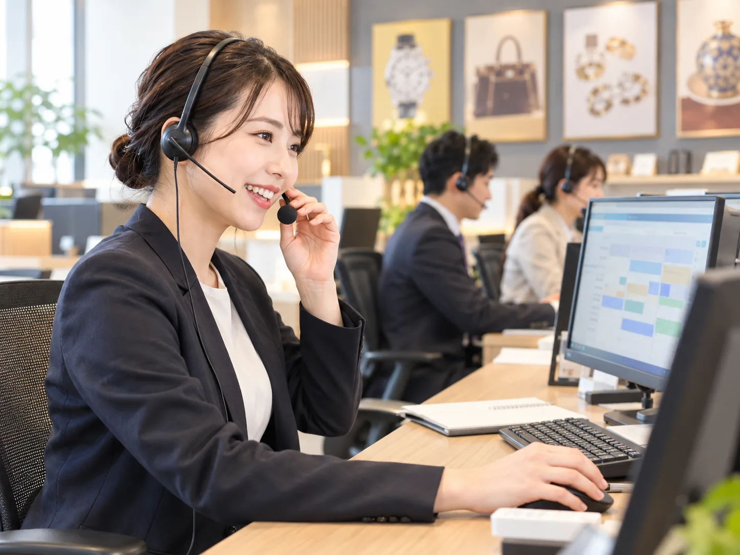 スタッフが電話で相談を受けるイメージ